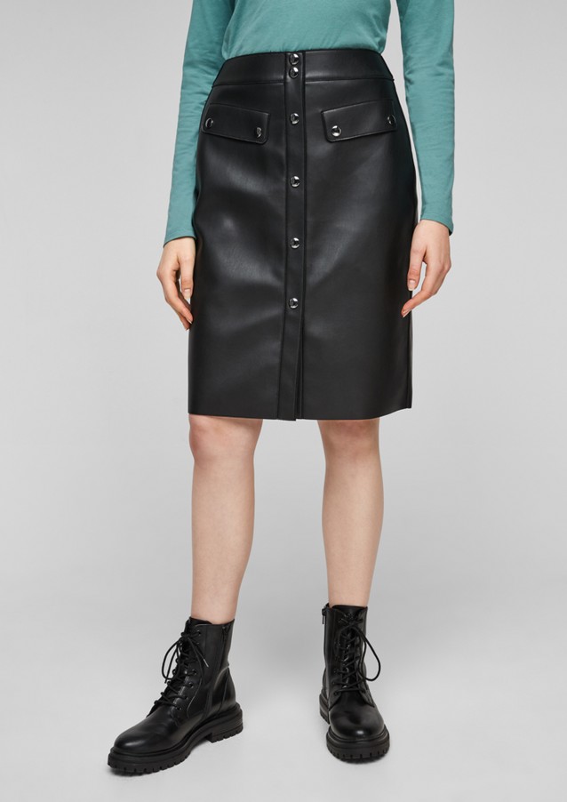 Women Skirts | Faux leather pencil skirt - GO74138