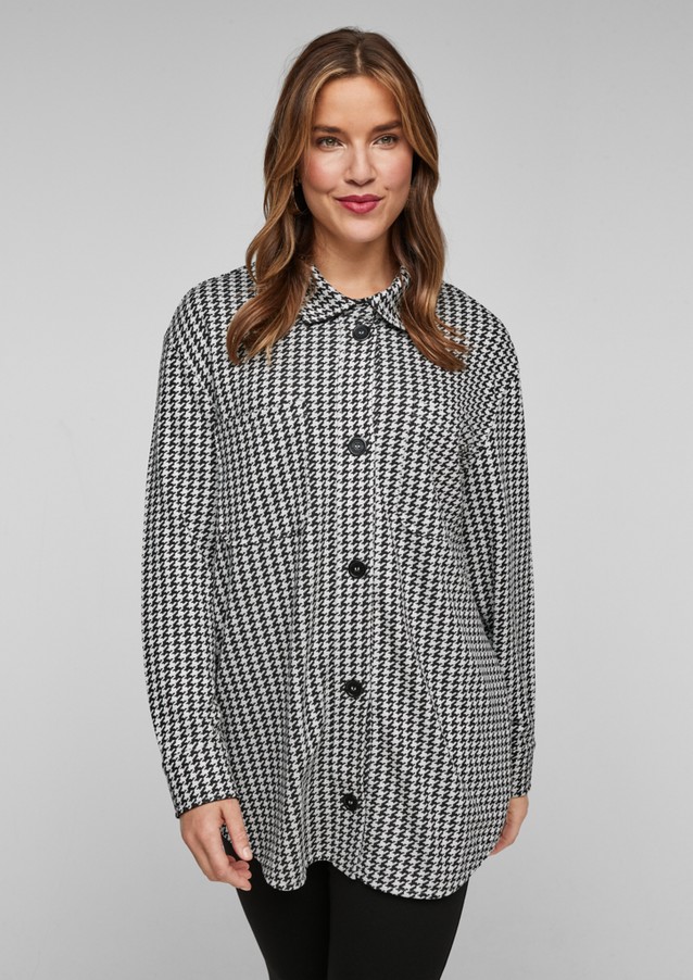 Women Plus size | Blouse blazer with a houndstooth pattern - CT26573
