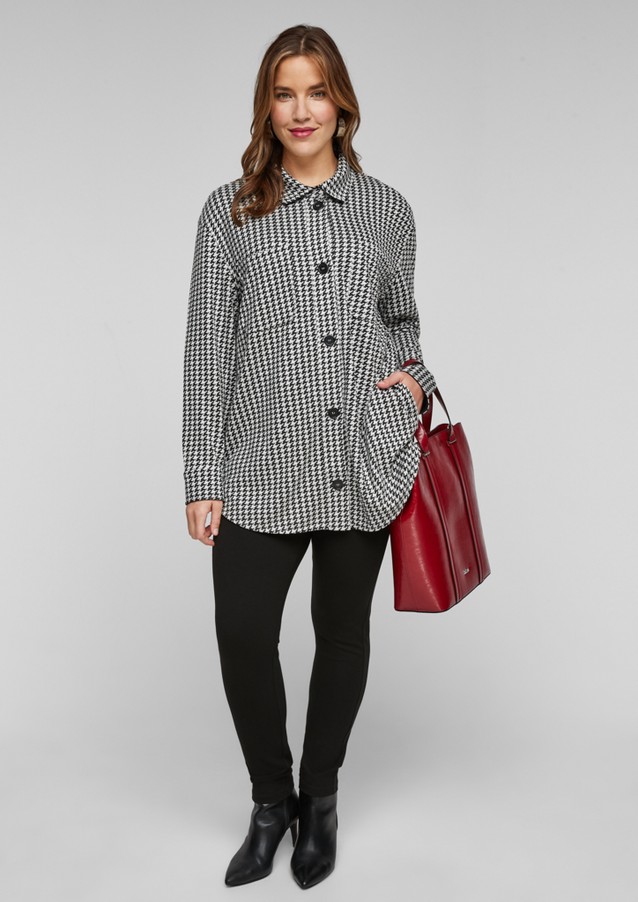 Women Plus size | Blouse blazer with a houndstooth pattern - CT26573