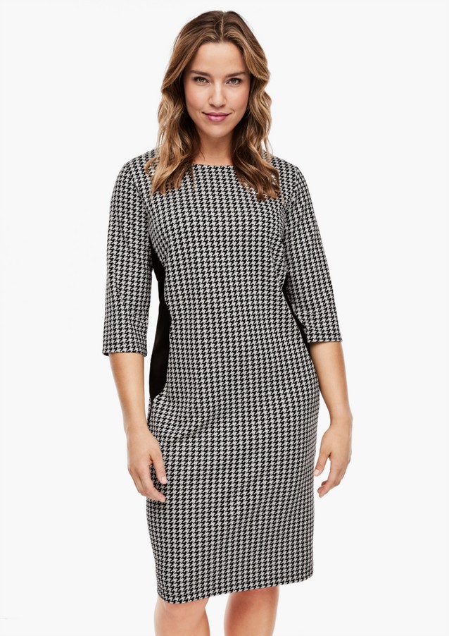 Women Plus size | Jacquard dress with a pepita pattern - QY52688