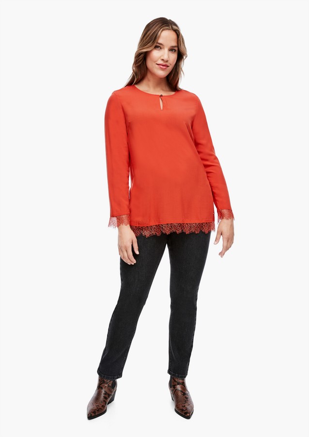 Women Plus size | Viscose blouse with lace - AY47270