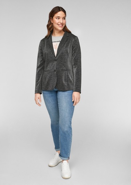 Women Plus size | Jersey blazer in a metallic look - MQ35297