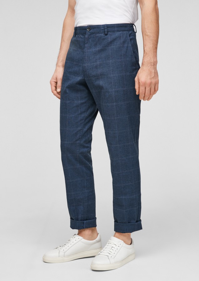 Men Trousers | Slim Fit: Chinos with a Prince of Wales check design - HM23230