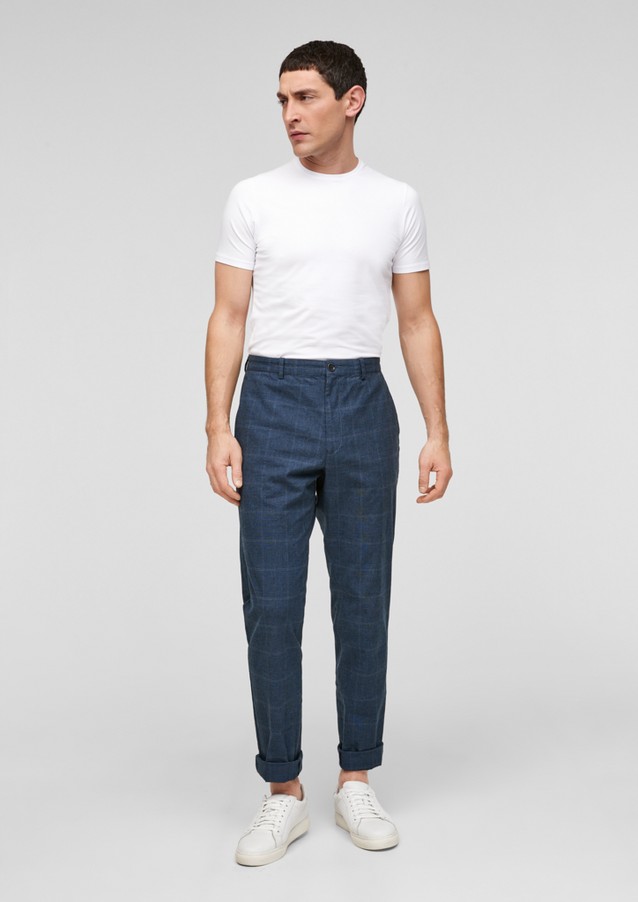 Men Trousers | Slim Fit: Chinos with a Prince of Wales check design - HM23230