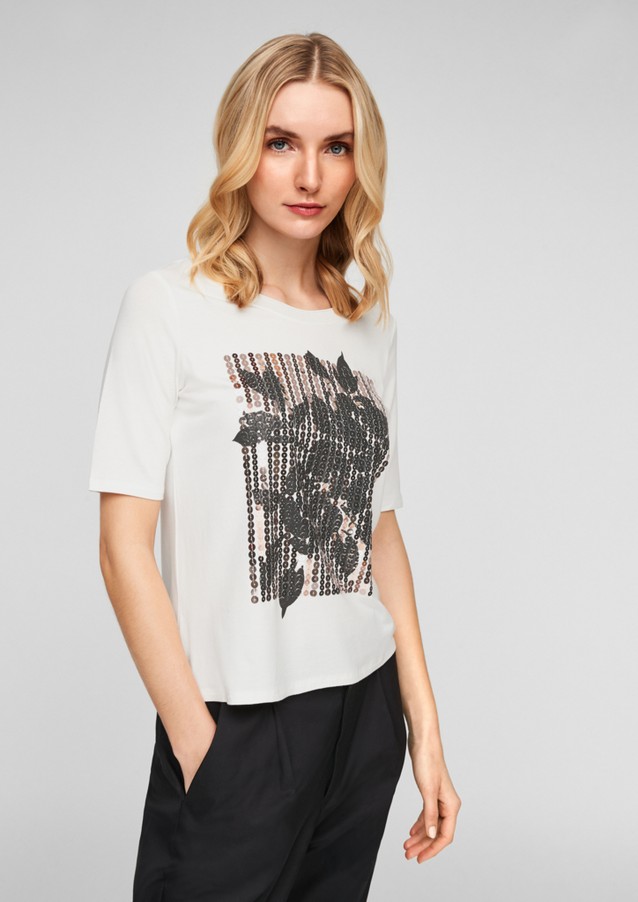Damen Shirts & Tops | Jerseyshirt mit Pailletten - YF26214