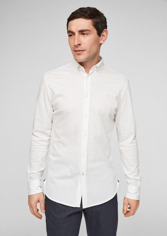 Hommes Chemises | Slim : chemise en maille piquée de coton - TM16704