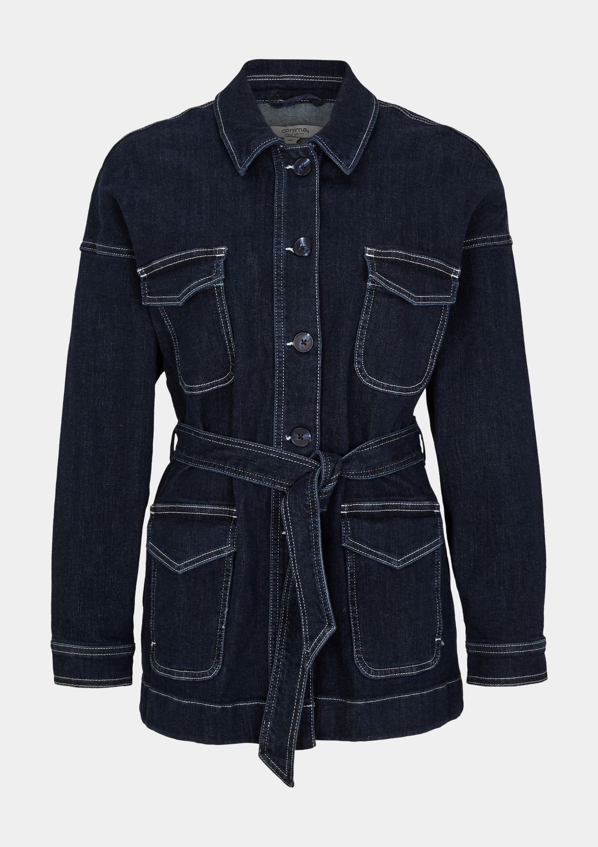 Denim jacket with a tie belt from comma