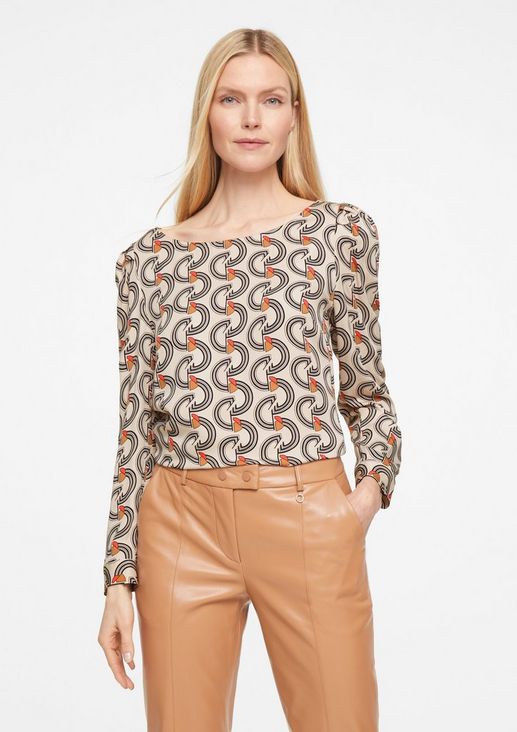 Satin blouse with an all-over print from comma