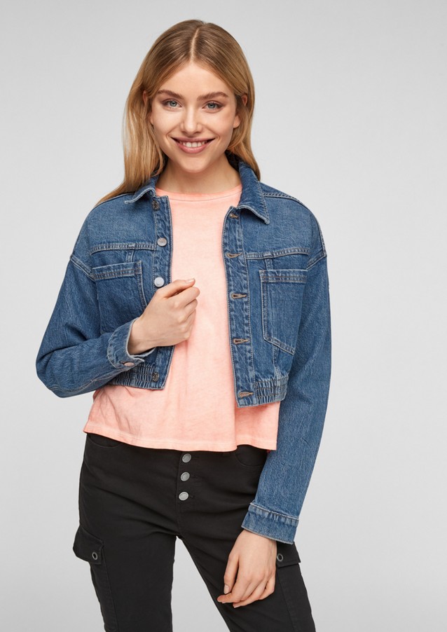 Women Jackets | Cropped jacket with elasticated waistband - PT55238