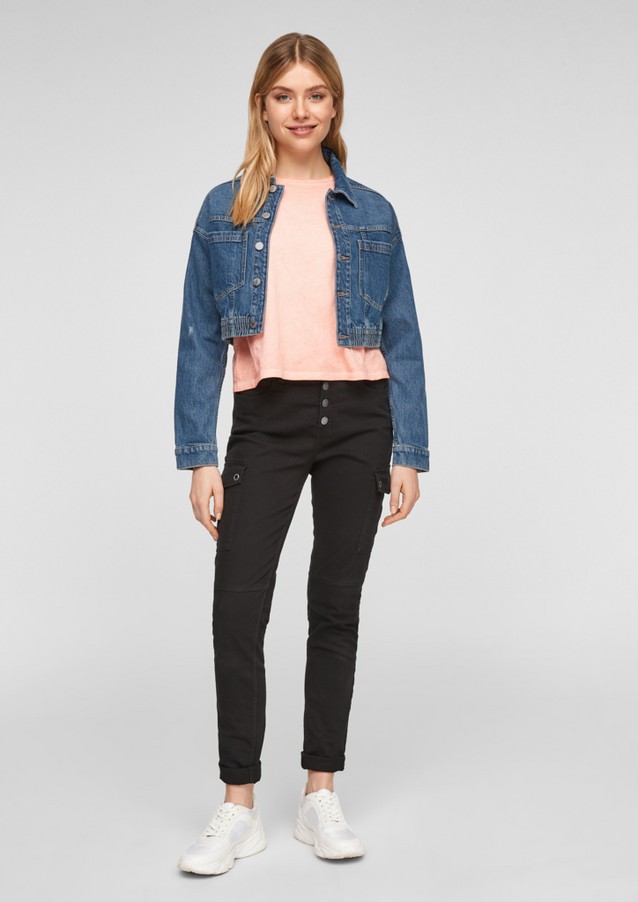 Women Jackets | Cropped jacket with elasticated waistband - PT55238