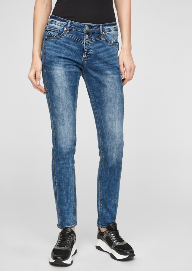 Damen Jeans | Slim Fit: Stretchjeans mit Waschung - RV40107