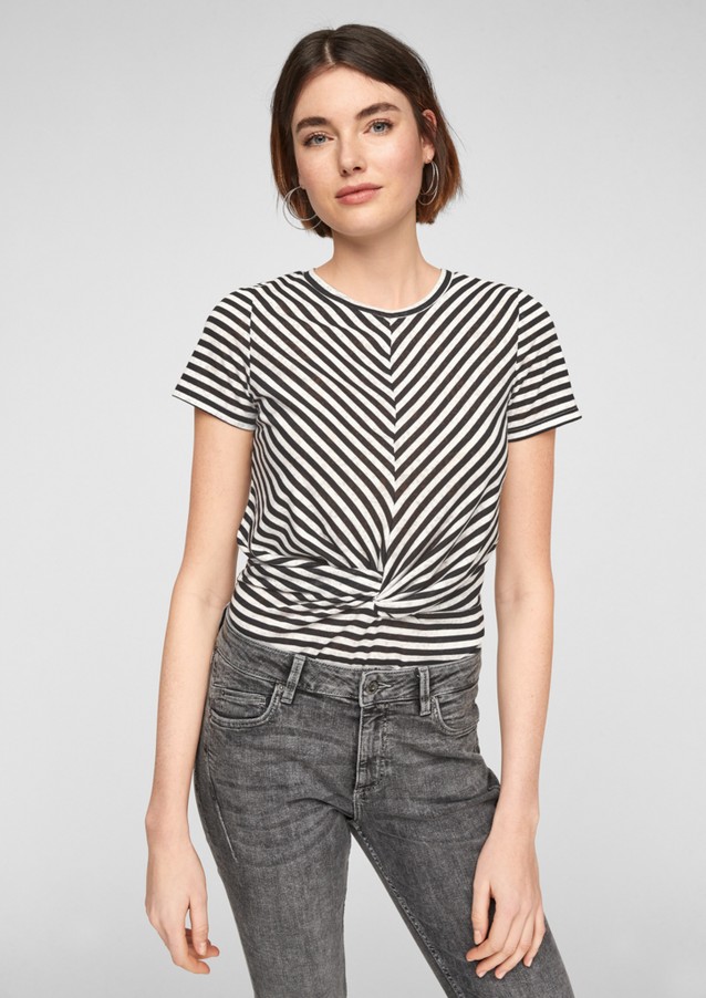 Damen Shirts & Tops | Ausbrenner-Shirt mit Streifen - QI05945