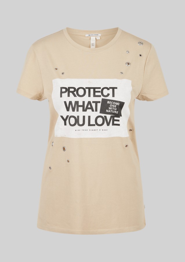 Damen Shirts & Tops | Shirt mit Schriftprint und Nieten - JT92822