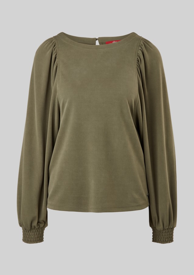 Damen Shirts & Tops | Lockeres Piqué-Shirt mit Raffung - ZR14500