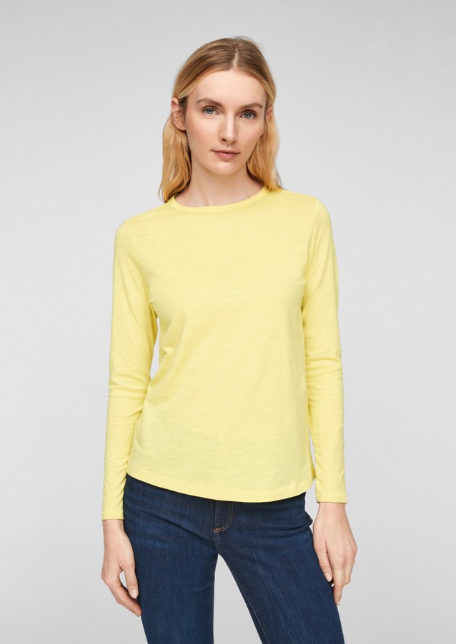 Damen Shirts & Tops | Longsleeve mit Slub Yarn-Struktur - UV09684