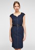 Fitted denim dress with a belt from comma