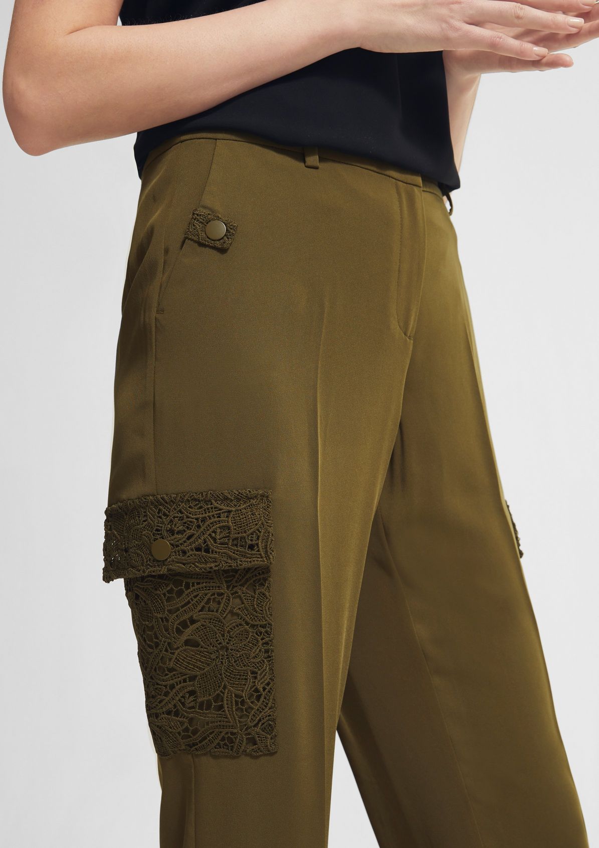 Regular: trousers with lace details from comma