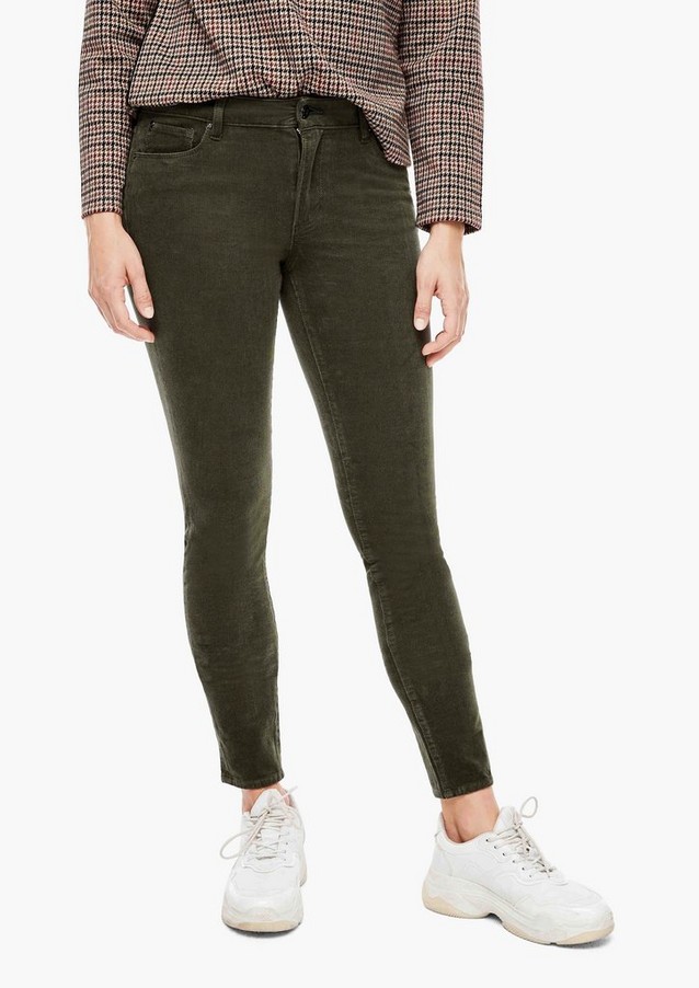 Women Trousers | Slim fit: trousers with a corduroy texture - MS00509