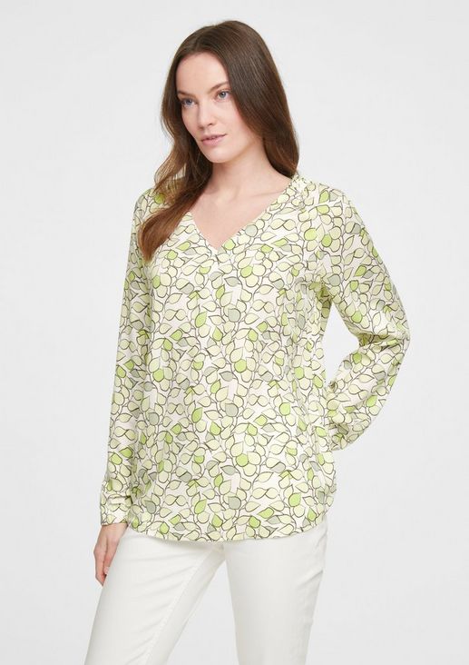 Patterned blouse with a V-neckline from comma