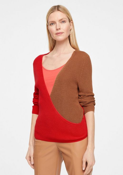 Pullover mit Colour Blocking-Effekt 