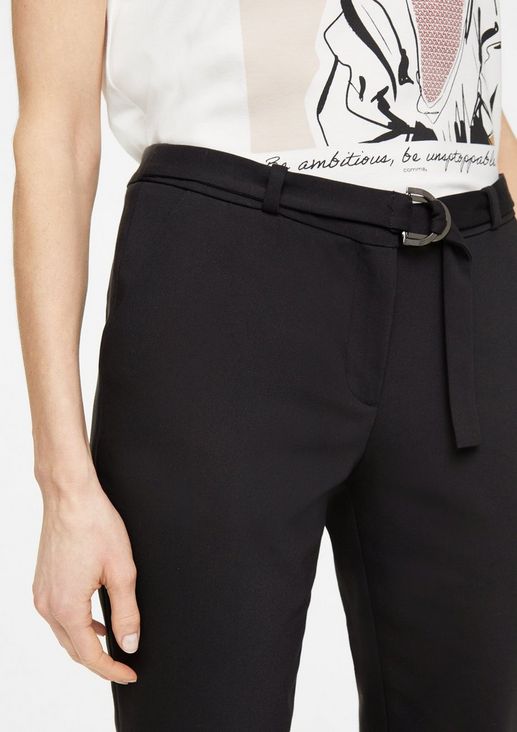 Regular Fit: trousers with a fabric belt from comma