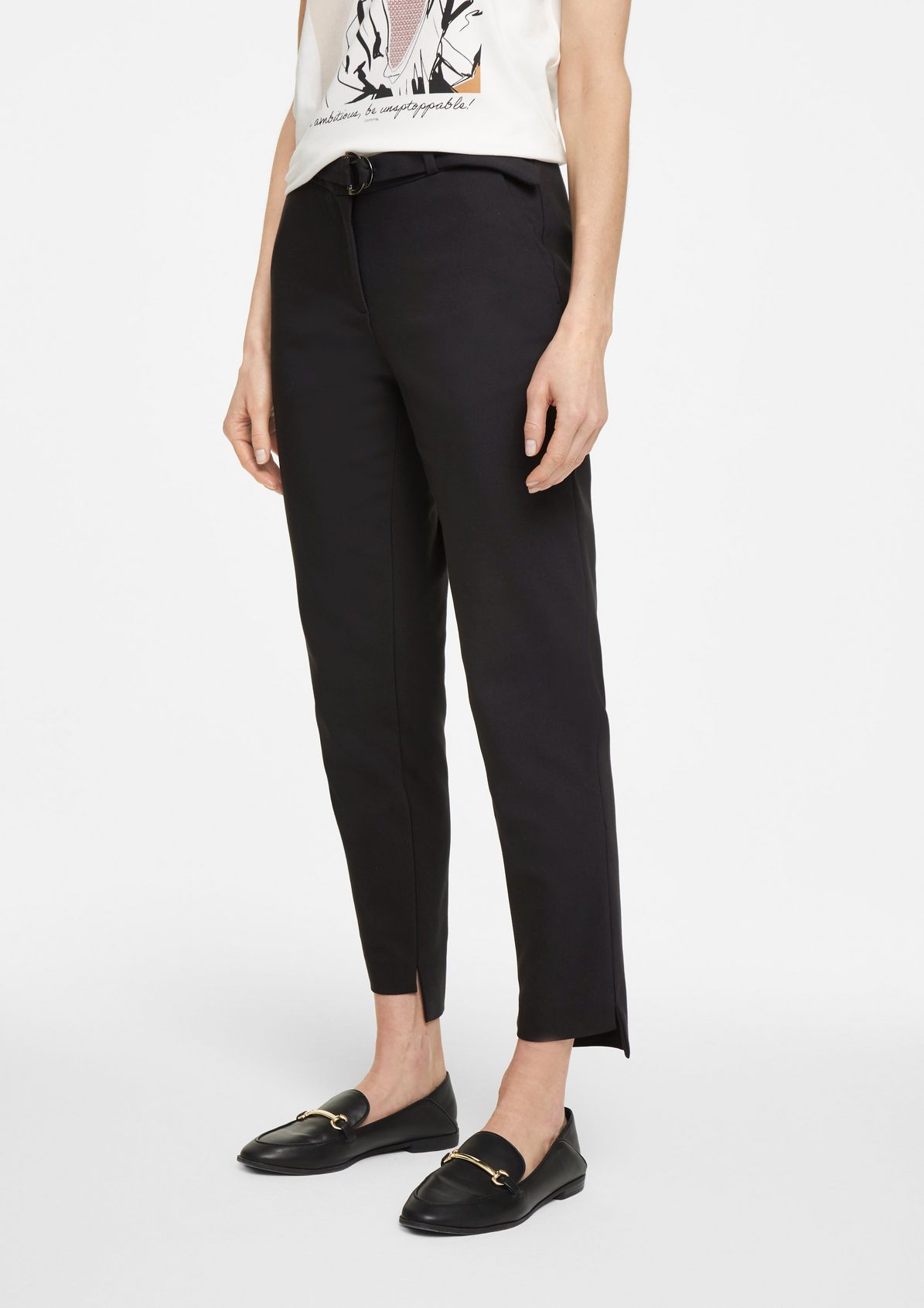 Regular Fit: trousers with a fabric belt from comma