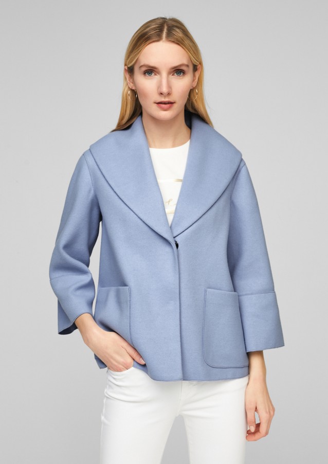 Women Jackets | Wool blend jacket with a turn-down collar - HE43649