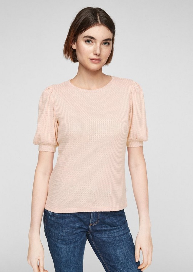 Damen Shirts & Tops | Strukturiertes Shirt mit Puffärmeln - FU83240