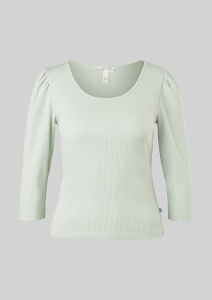 Femmes Shirts & tops | T-shirt côtelé à manches bouffantes - WX88798