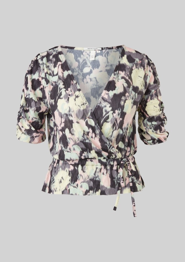 Damen Shirts & Tops | V-Shirt mit Durchzugkordel - VJ94405