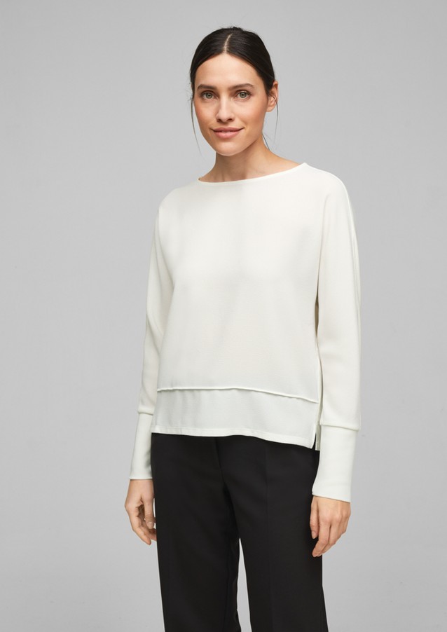 Damen Shirts & Tops | Fabricmix-Shirt mit Rippbündchen - LP76064