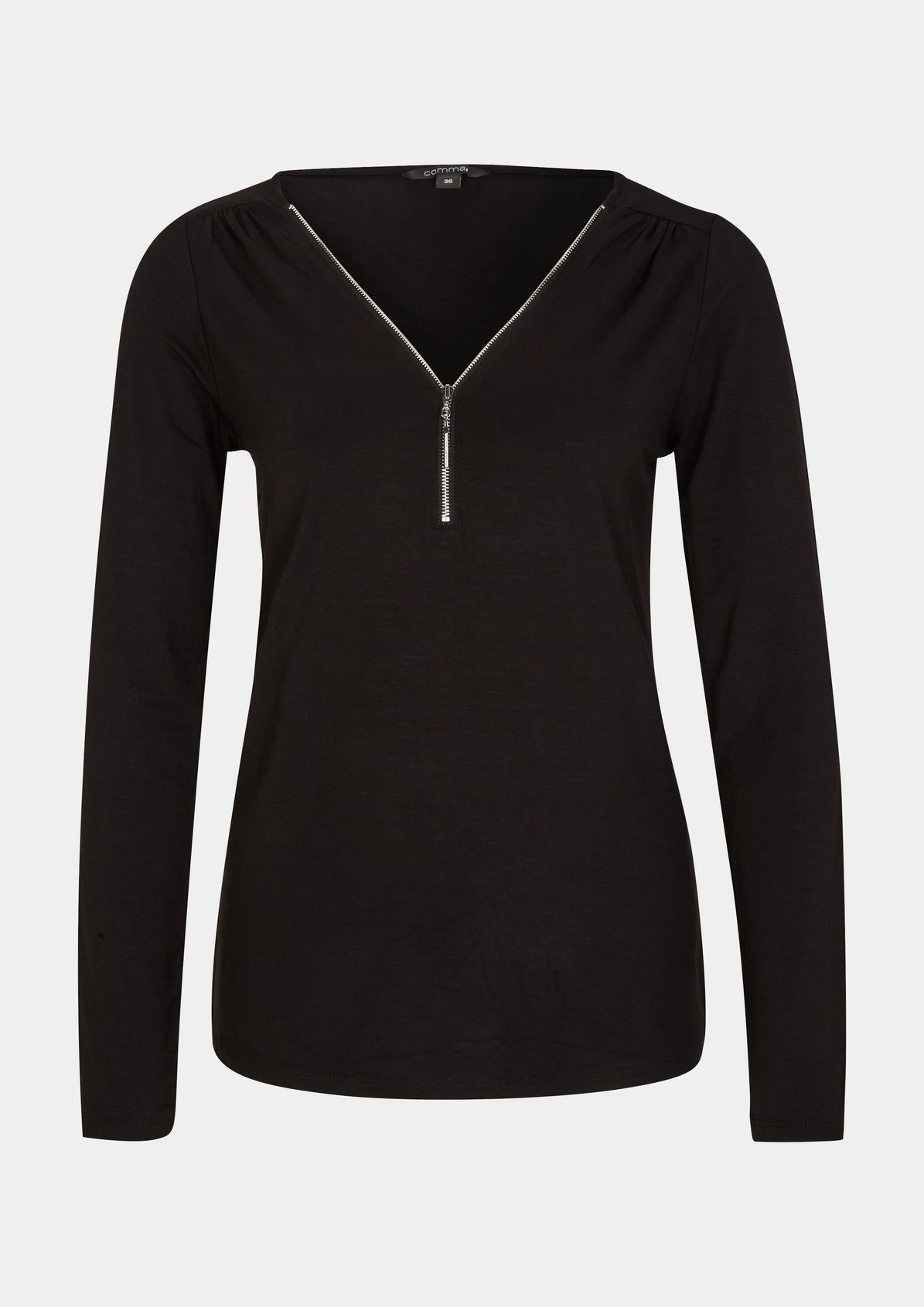 Top with a zip detail from comma