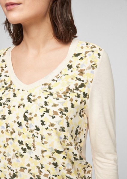 Damen Shirts & Tops | 3/4-Arm-Shirt im Fabric-Mix - SG92733