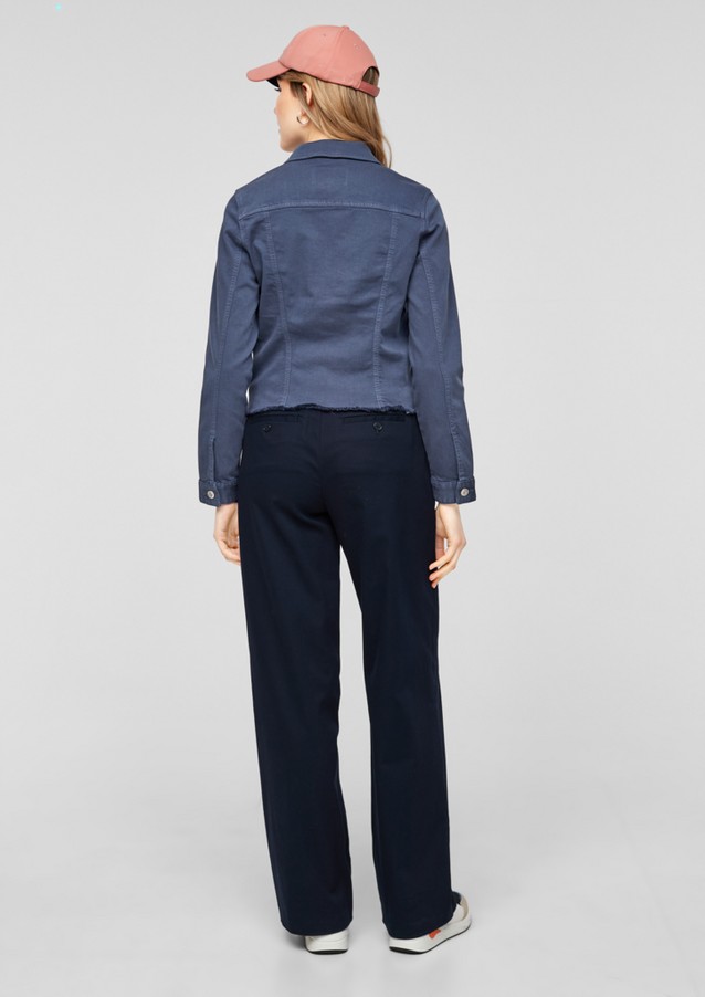 Women Jackets | Coloured denim jacket with fringing - NR25957