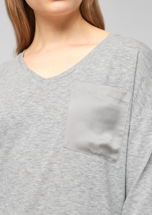 Femmes Shirts & tops | Haut en jersey munie d'une poche en satin - NH16904