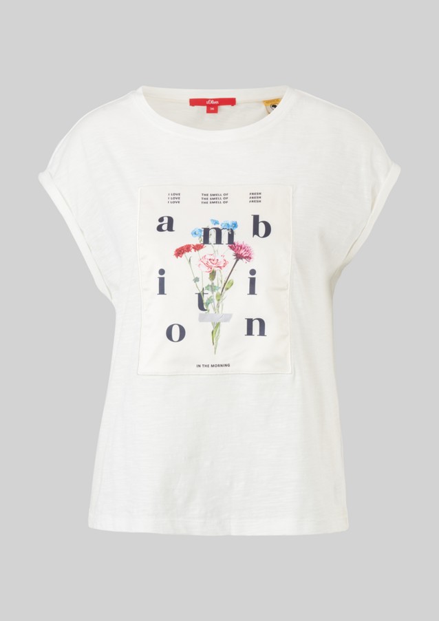 Damen Shirts & Tops | T-Shirt mit Satin-Applikation - XX52016