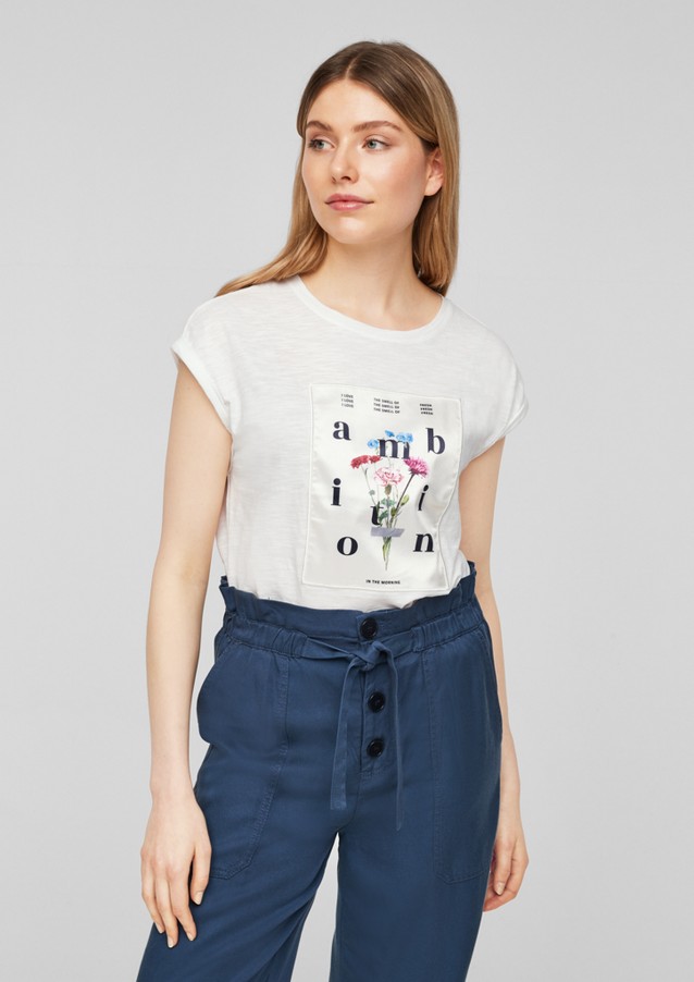 Damen Shirts & Tops | T-Shirt mit Satin-Applikation - XX52016