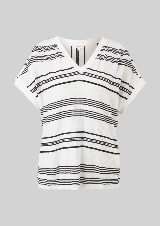Damen Shirts & Tops | Streifenshirt mit V-Ausschnitt - IS29675