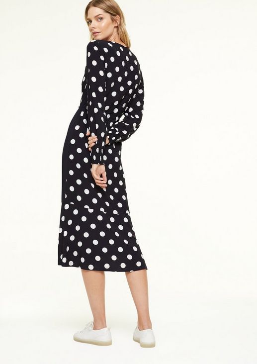 Viscose dress with polka dot print from comma