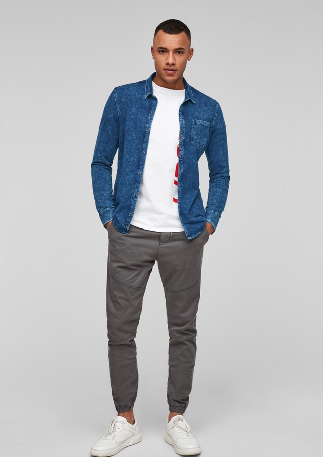 Hommes Chemises | Extra Slim : chemise en coton à effet délavé - UM99210