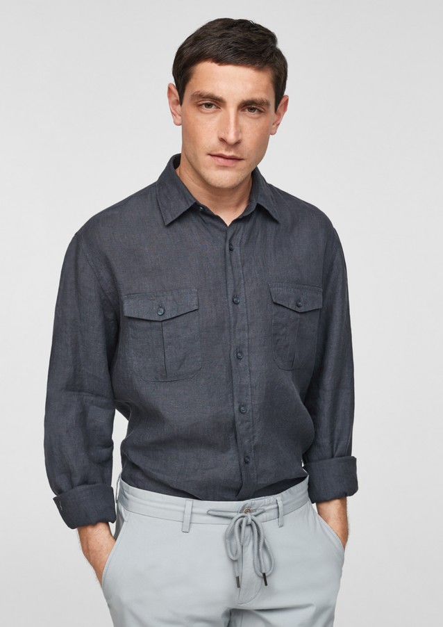 Hommes Chemises | Slim Fit : chemise en lin - ZK00957