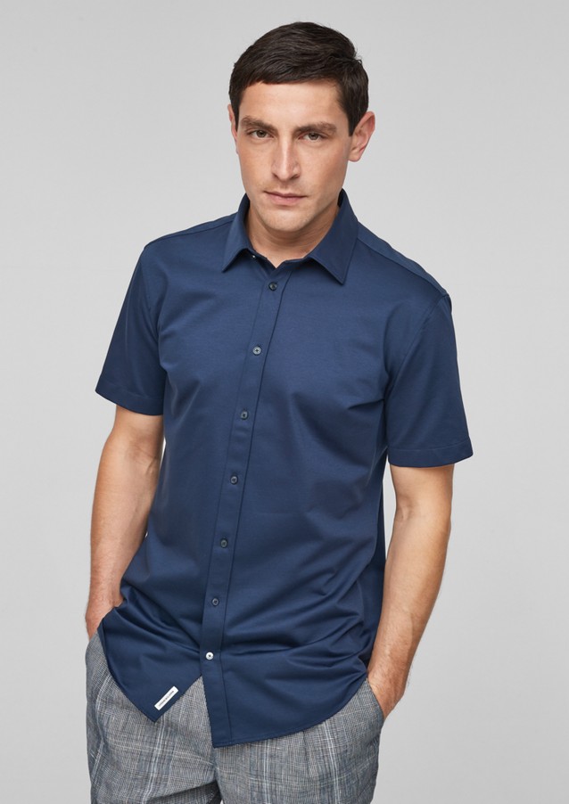 Herren Hemden | Slim Fit: Hemd aus Jersey-Piqué - YV24009