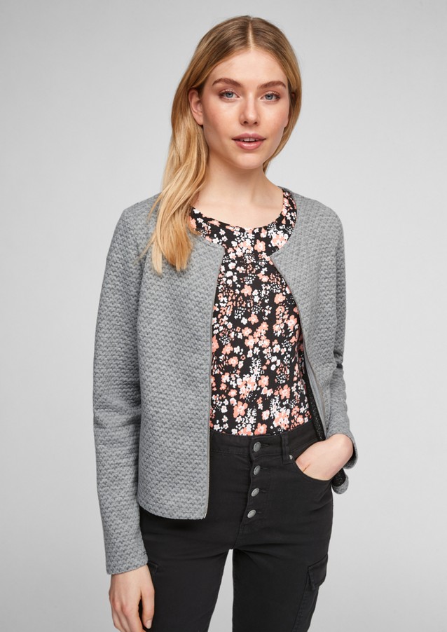 Women Cardigans | Textured jacket with a zip - JO54077