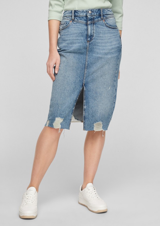 Women Skirts | High-waisted denim skirt in a vintage look - YQ00709