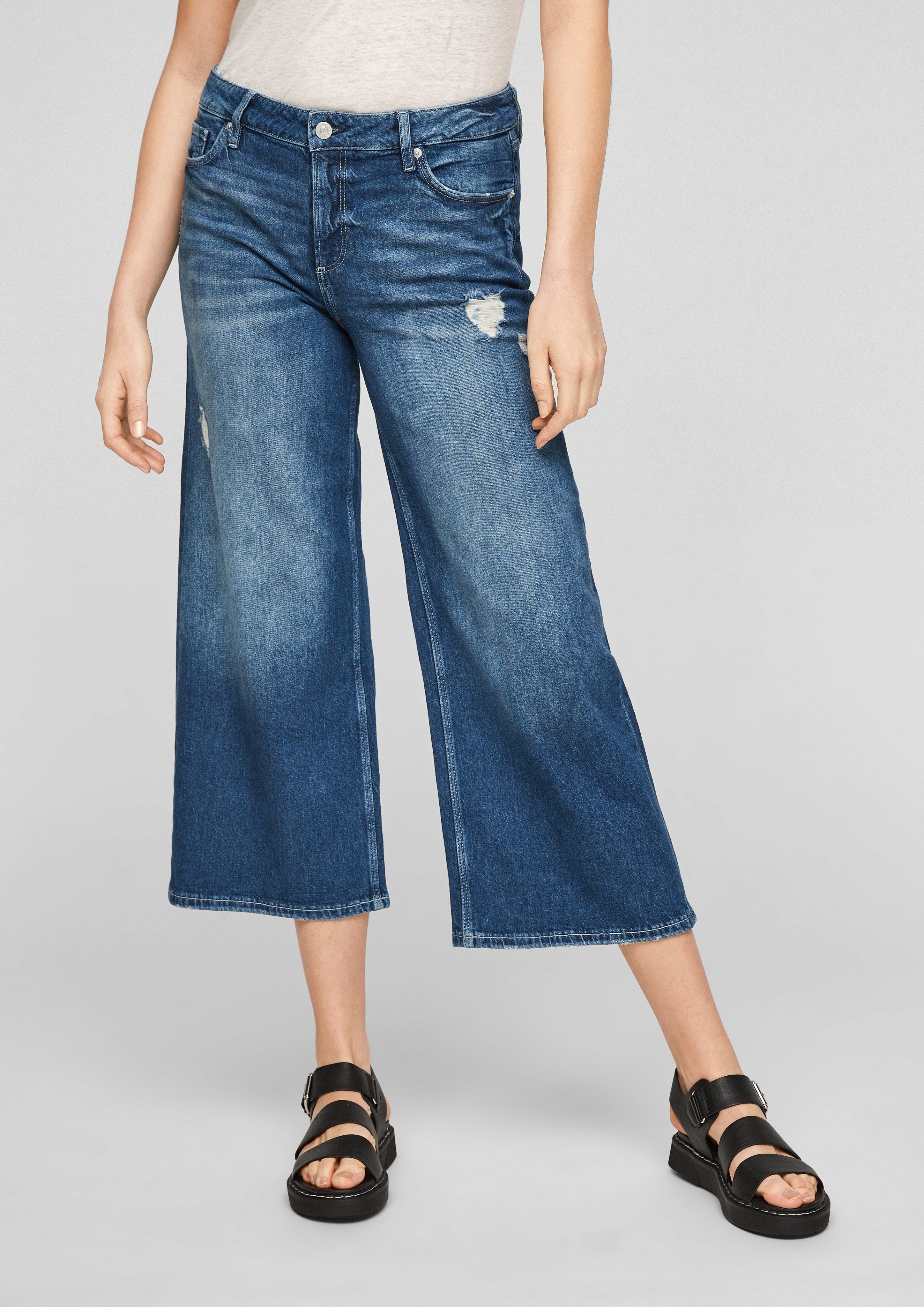 Women Regular Fit: denim culottes - ocean blue | www.soliver.eu
