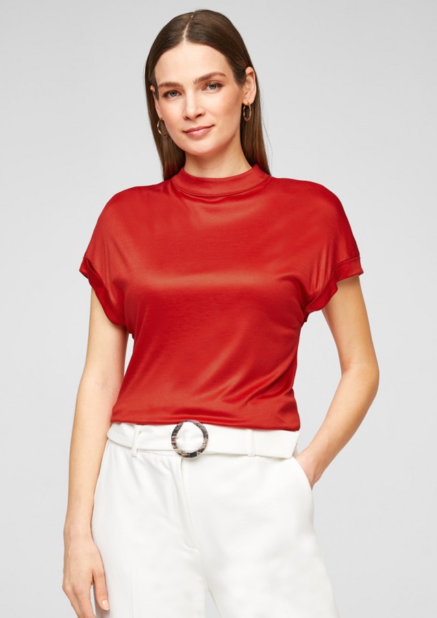 Damen Shirts & Tops | Viskoseshirt mit Stehkragen - EH02275
