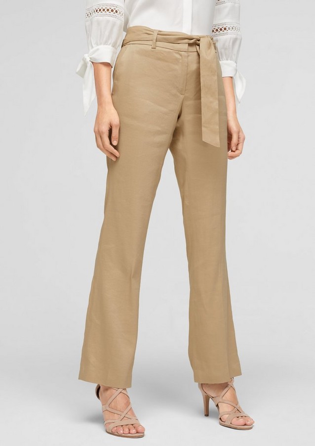 Femmes Pantalons | Regular Fit : pantalon en lin mélangé - FS33533