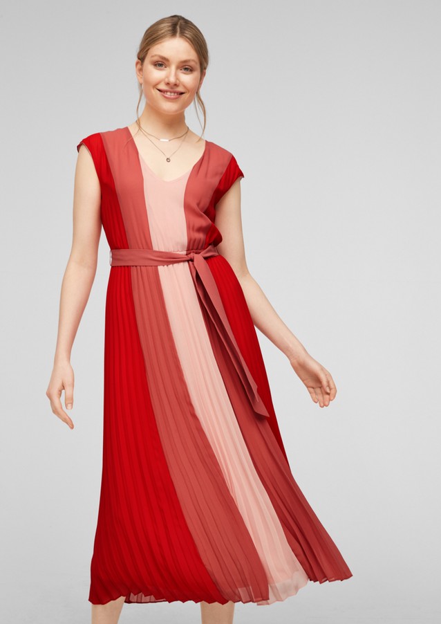 Women Dresses | Chiffon dress with plissé pleats - PT22511