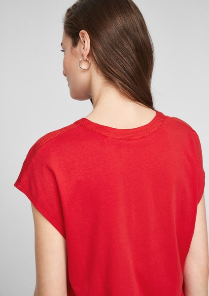 Femmes Shirts & tops | T-shirt en jersey à effet blouse sur le devant - QJ65224