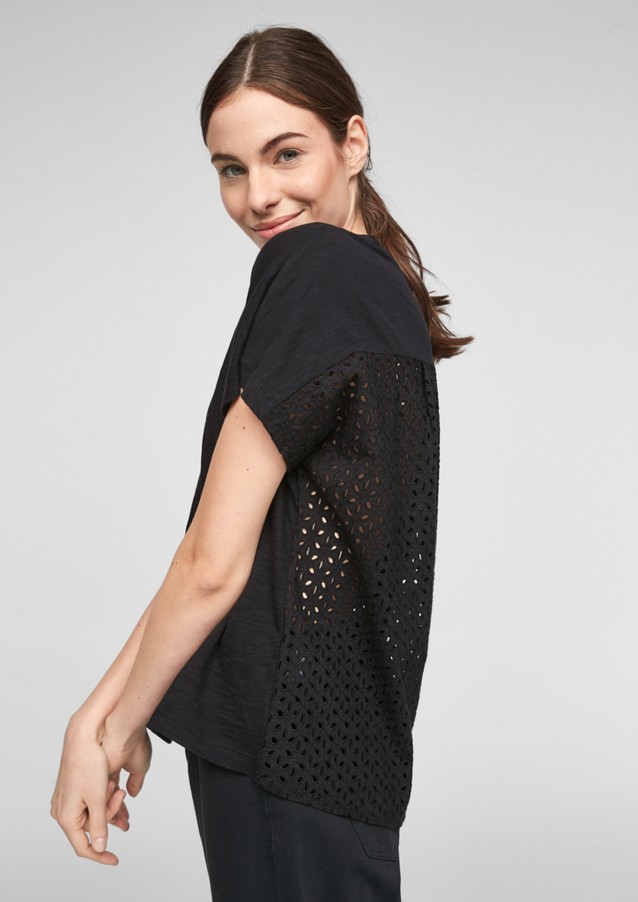 Femmes Shirts & tops | T-shirt en mélange de matières à manches chauve-souris - YY23215